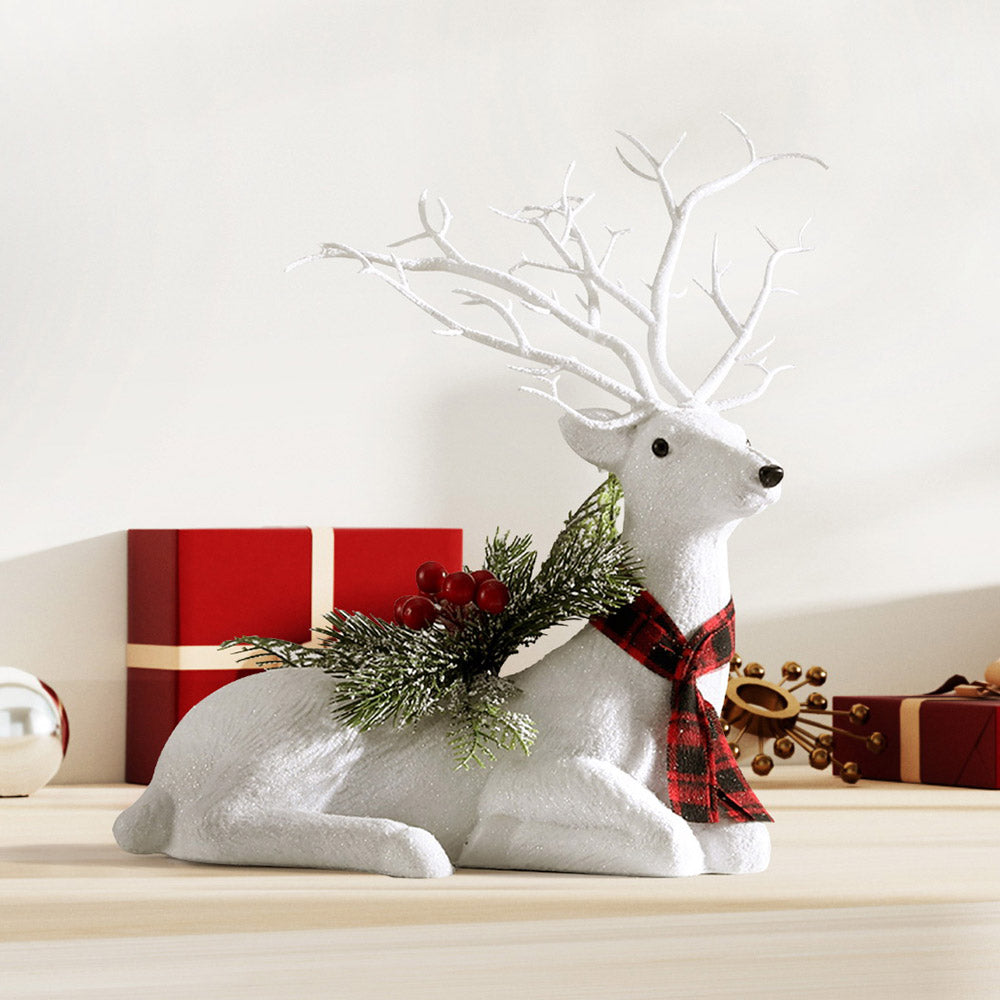 Christmas Decorations: Jingle Jollys Christmas Reindeer 32cm Glitter Deer Ornaments Party Decorations