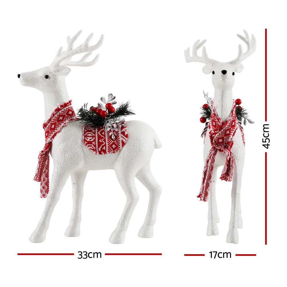 Christmas Decorations: Jingle Jollys Christmas Reindeer 45cm Glitter Deer Ornaments Party Decorations