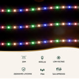 Outdoor Decorations & Lights: 20M Christmas Lights String Rope Light Decorations 600 LED Colorful Jingle Jollys