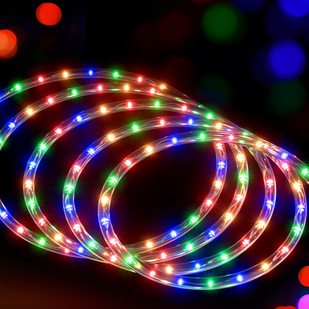 Outdoor Decorations & Lights: 20M Christmas Lights String Rope Light Decorations 600 LED Colorful Jingle Jollys