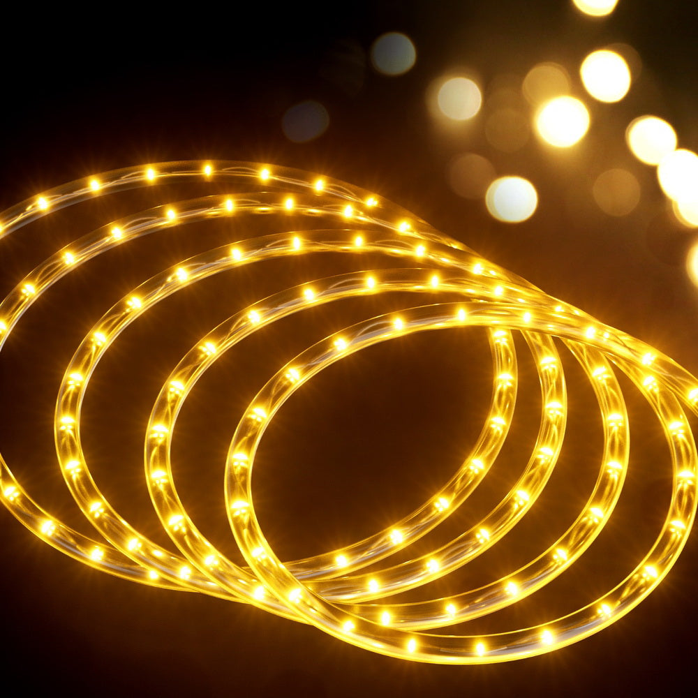 Outdoor Decorations & Lights: 20M Christmas Lights String Rope Light Decorations 600 LED Warm Jingle Jollys