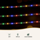Outdoor Decorations & Lights: Jingle Jollys 30M Christmas Lights String Rope Light Decoration 300 LED Colorful
