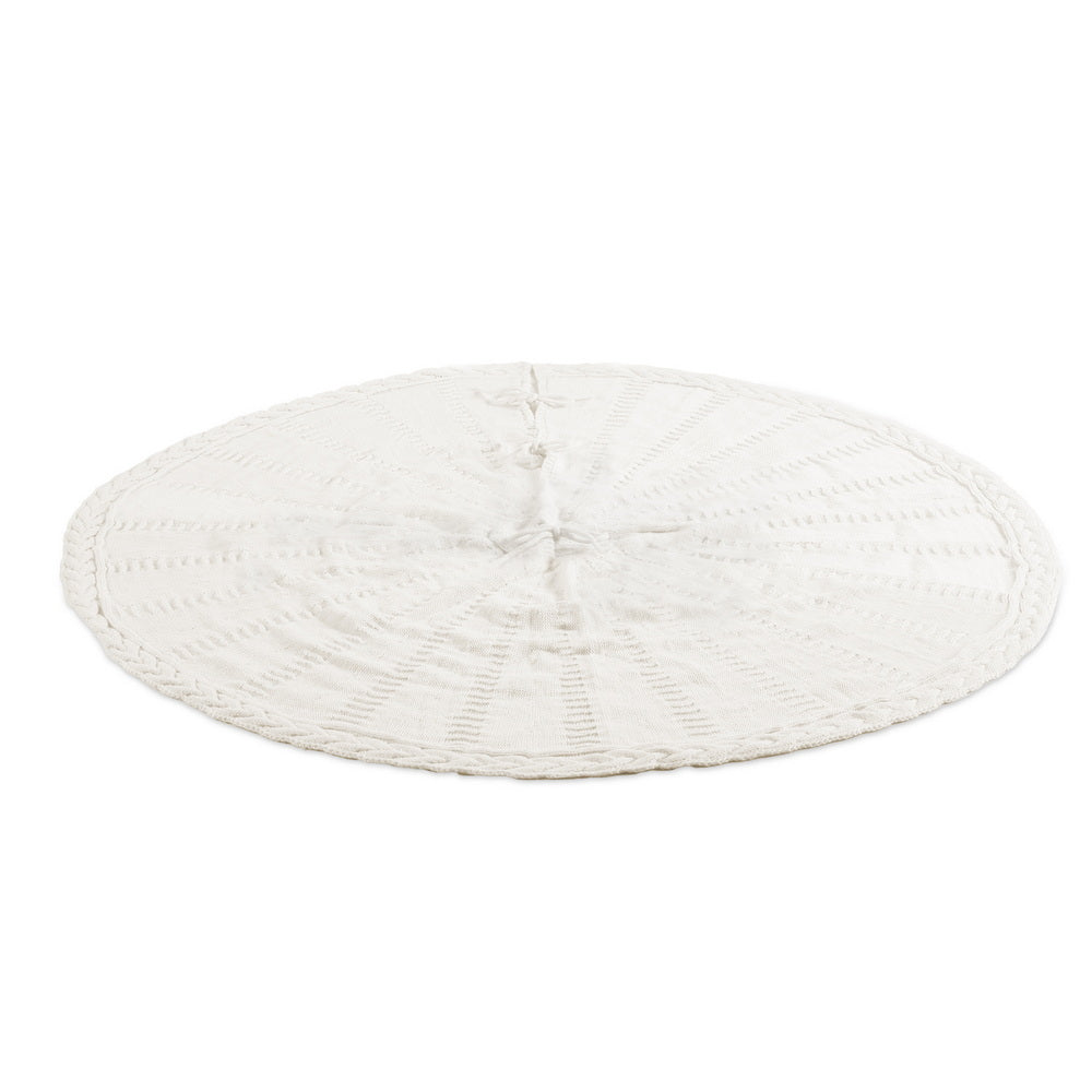 Christmas Decorations: Jingle Jollys Christmas Tree Skirt 120cm Knitted Xmas Tree Ornaments Decor Beige