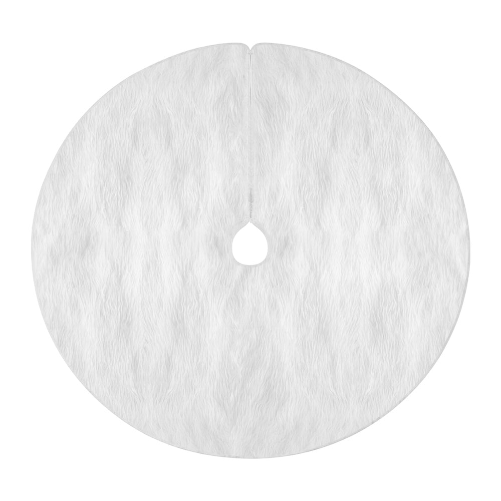 Christmas Trees: Jingle Jollys Christmas Tree Skirt 120cm Plush Xmas Fluffy Ornaments Decor White