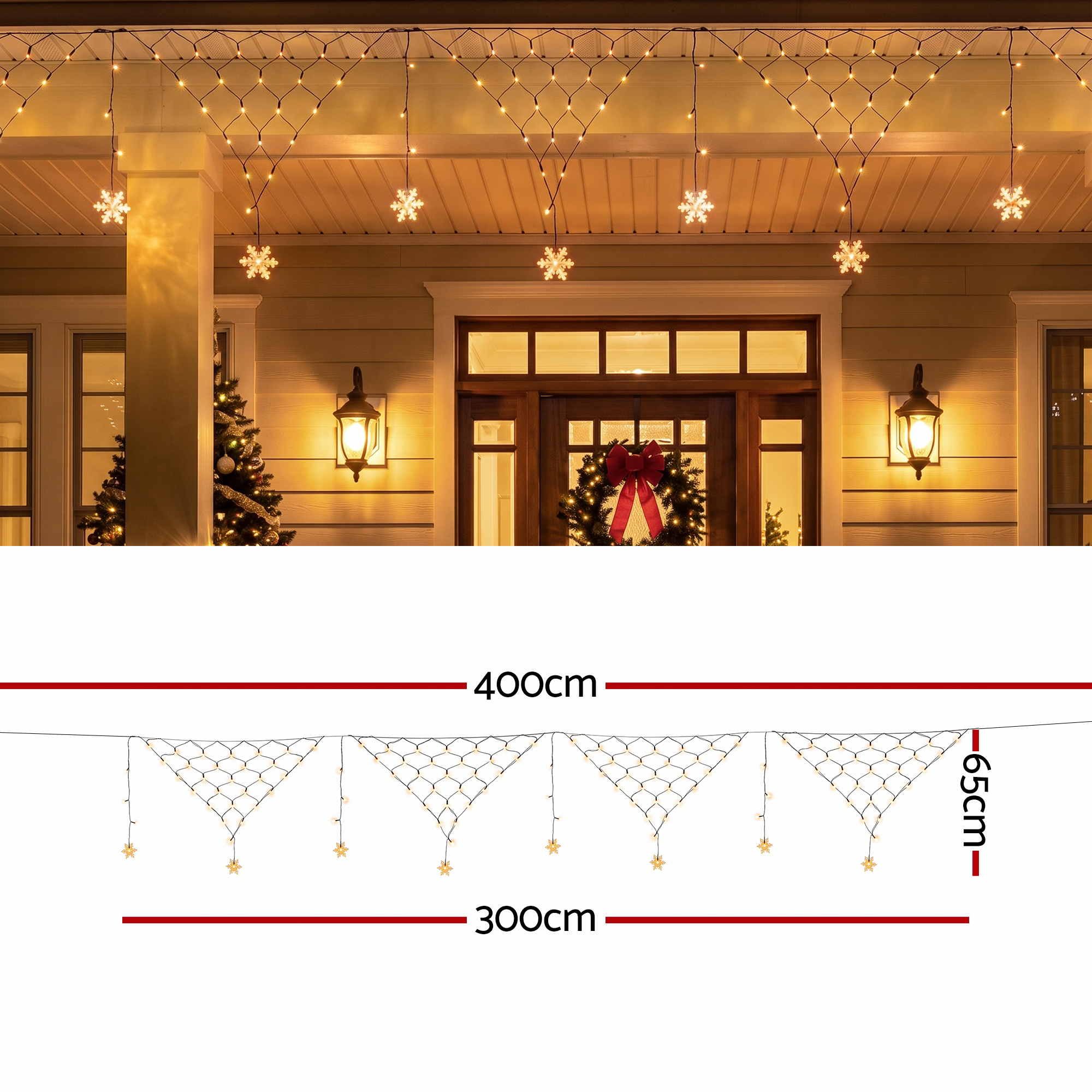 Jingle Jollys Christmas Lights Solar Fairy Lights Warm White Christmas Decorations 4m