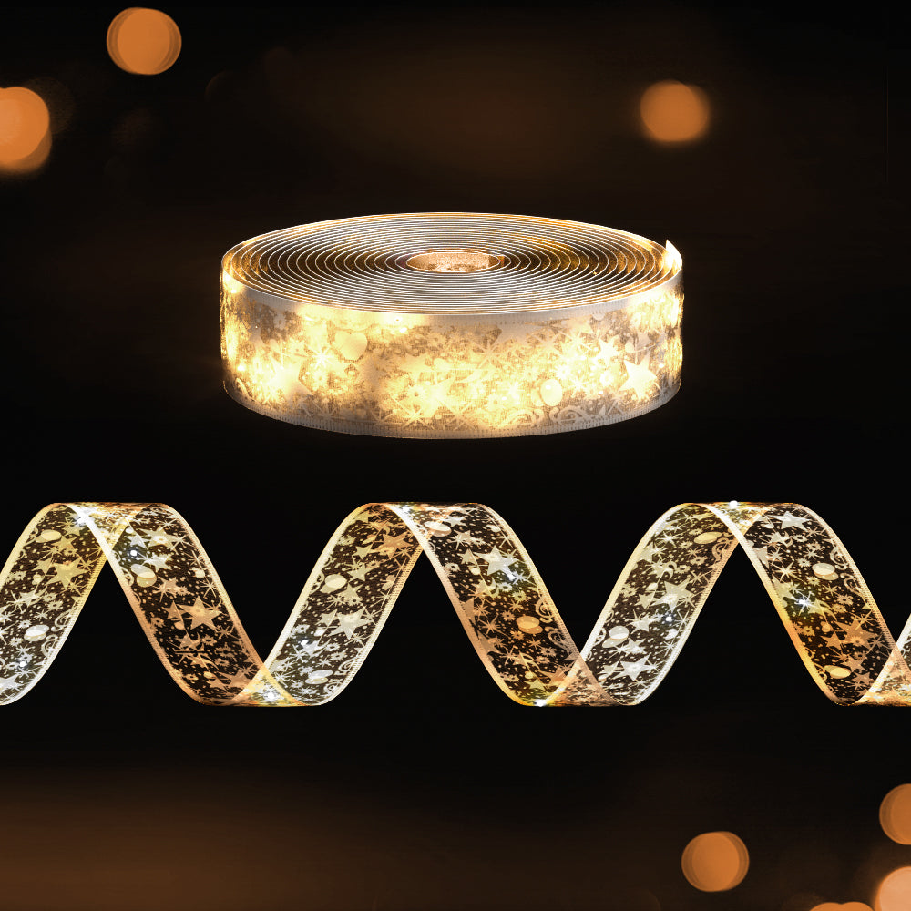 Outdoor Decorations & Lights: 20M Christmas Lights Ribbon Fairy Light 200 LED Warm Jingle Jollys