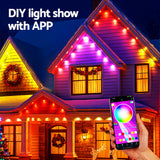 Outdoor Decorations & Lights: Jingle Jollys 15M Christmas Lights Permanent String Eaves Light 36 LED Decoration
