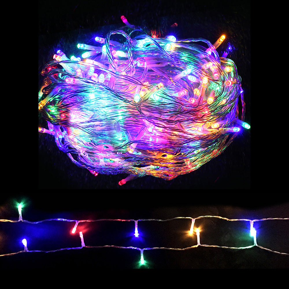 Outdoor Decorations & Lights: 100M Christmas Lights String Fairy Light 500 LED Colourful Jingle Jollys