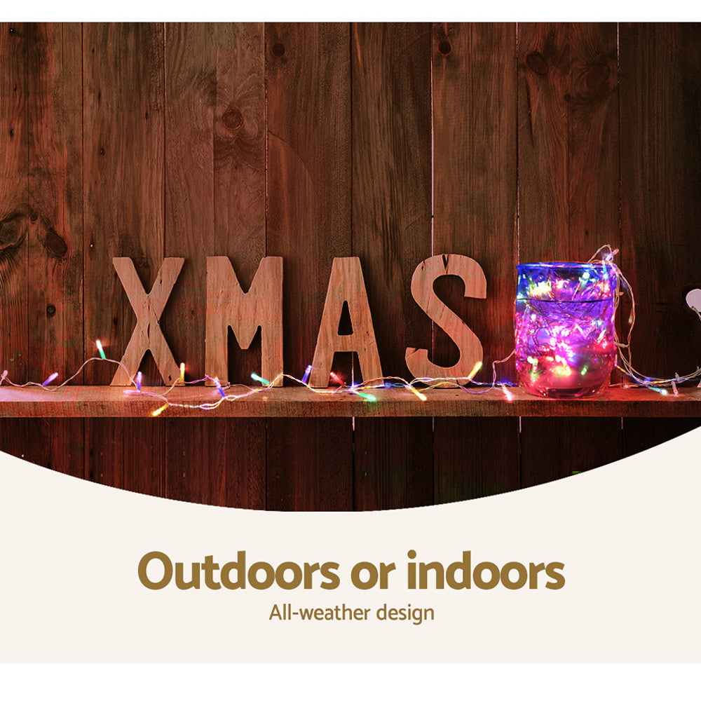 Outdoor Decorations & Lights: 100M Christmas Lights String Fairy Light 500 LED Colourful Jingle Jollys
