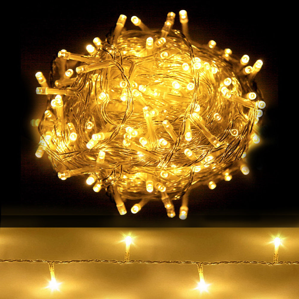 Outdoor Decorations & Lights: 100M Christmas Lights String Fairy Light 500 LED Warm White Jingle Jollys