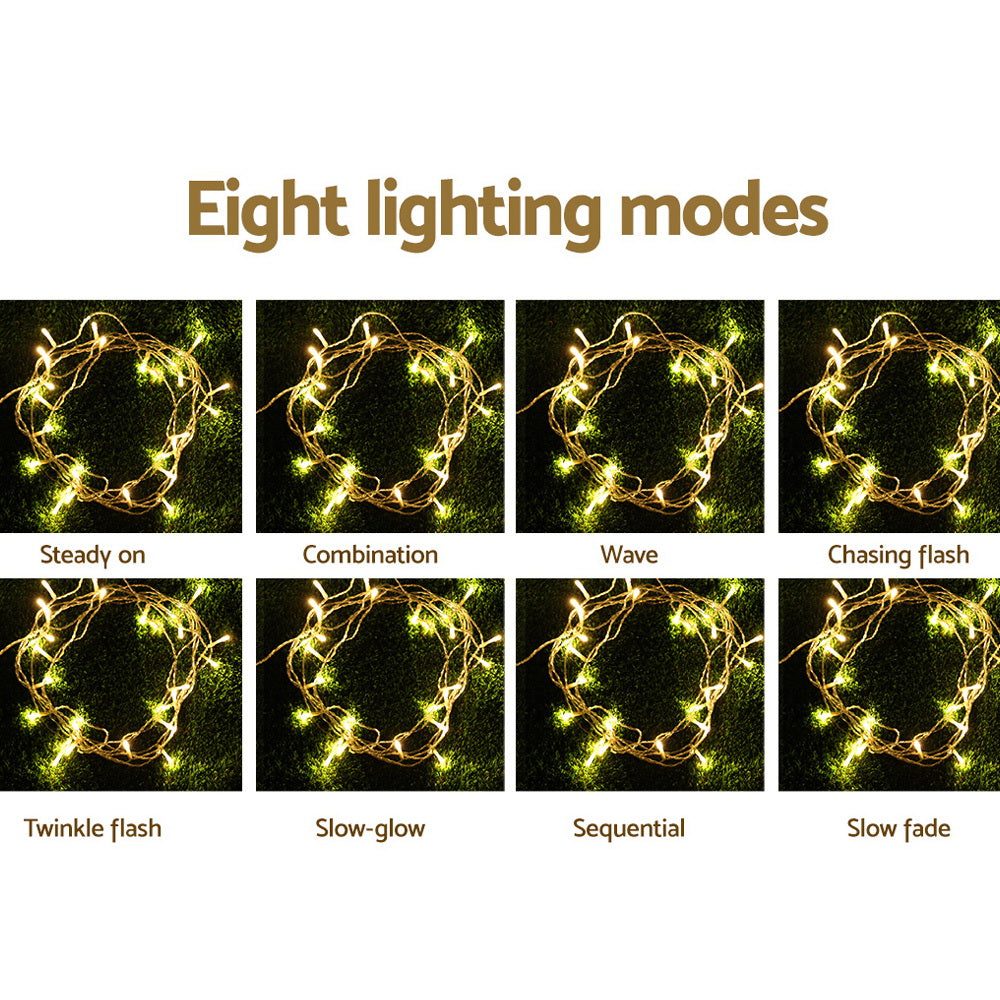 Outdoor Decorations & Lights: 100M Christmas Lights String Fairy Light 500 LED Warm White Jingle Jollys