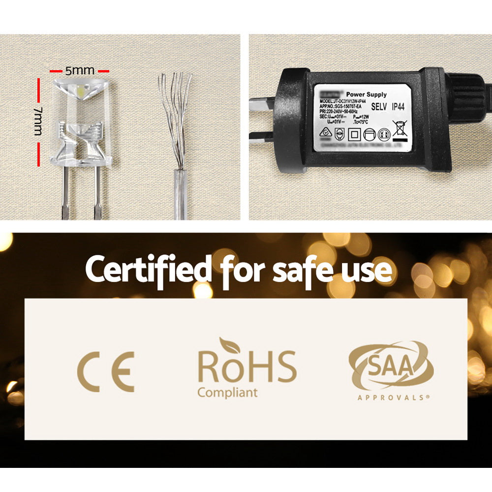 Outdoor Decorations & Lights: 100M Christmas Lights String Fairy Light 500 LED Warm White Jingle Jollys