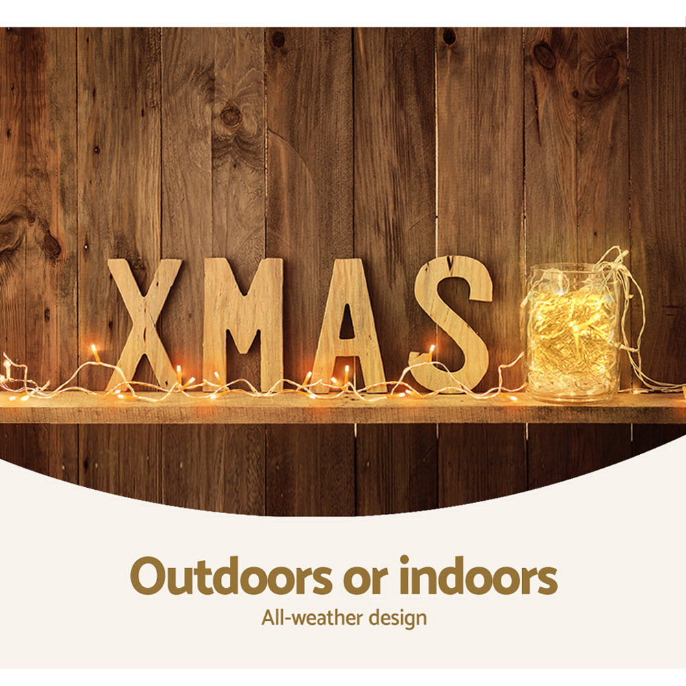 Outdoor Decorations & Lights: 100M Christmas Lights String Fairy Light 500 LED Warm White Jingle Jollys