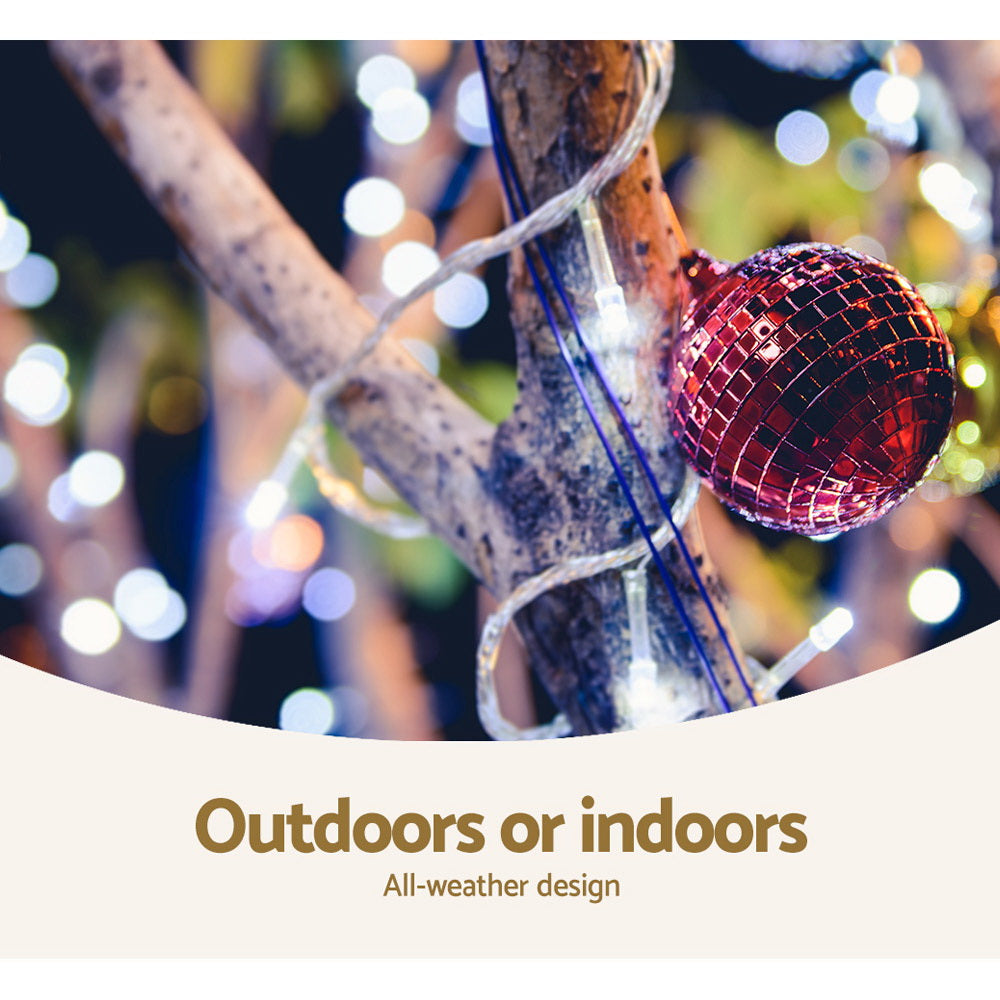 Outdoor Decorations & Lights: 100M Christmas Lights String Fairy Light 500 LED Cool White Jingle Jollys