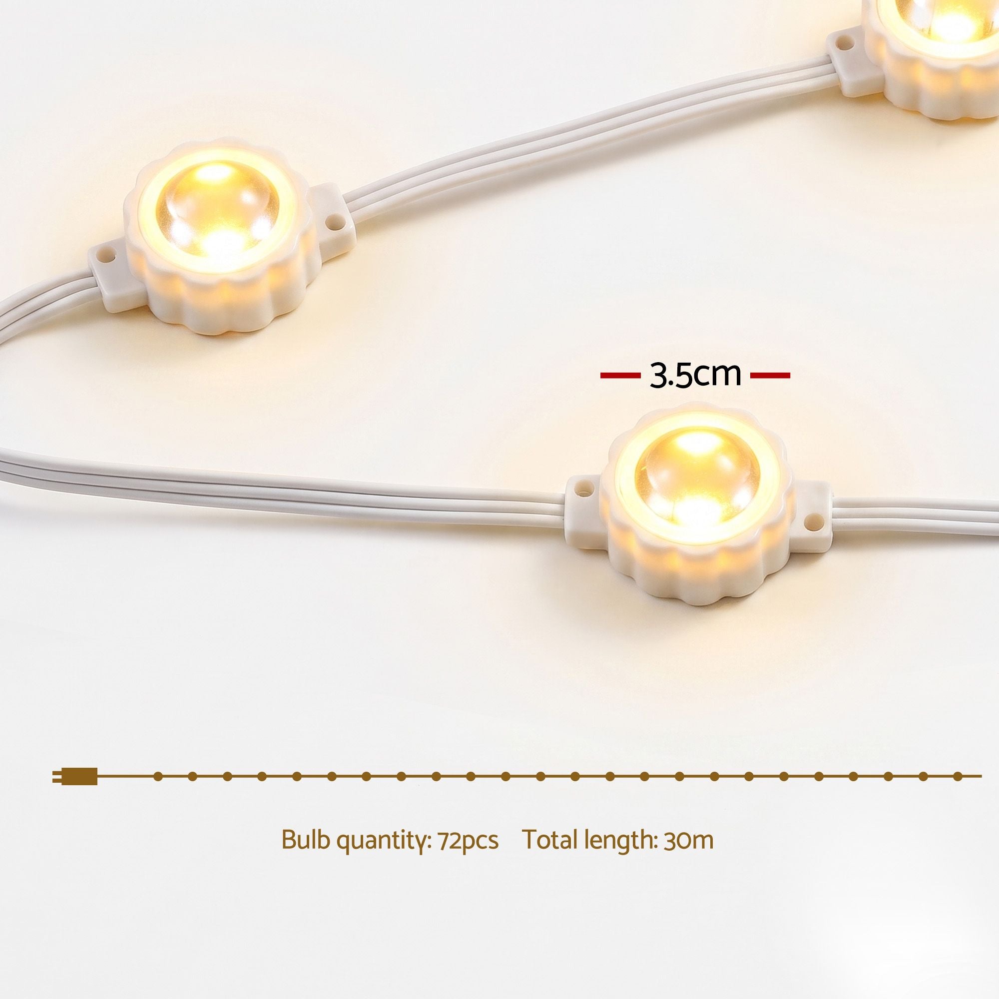 Jingle Jollys 30M Christmas Permanent Outdoor Lights Smart Eaves String App Control Decoration 72LED