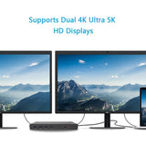 Computer Cables & Adapters: Wavlink USB-C Ultra 5K Laptop Docking Station with 6x USB3.0, 4K Dual Video Outputs, Gigabit Ethernet, Audio WS-UG69DK1