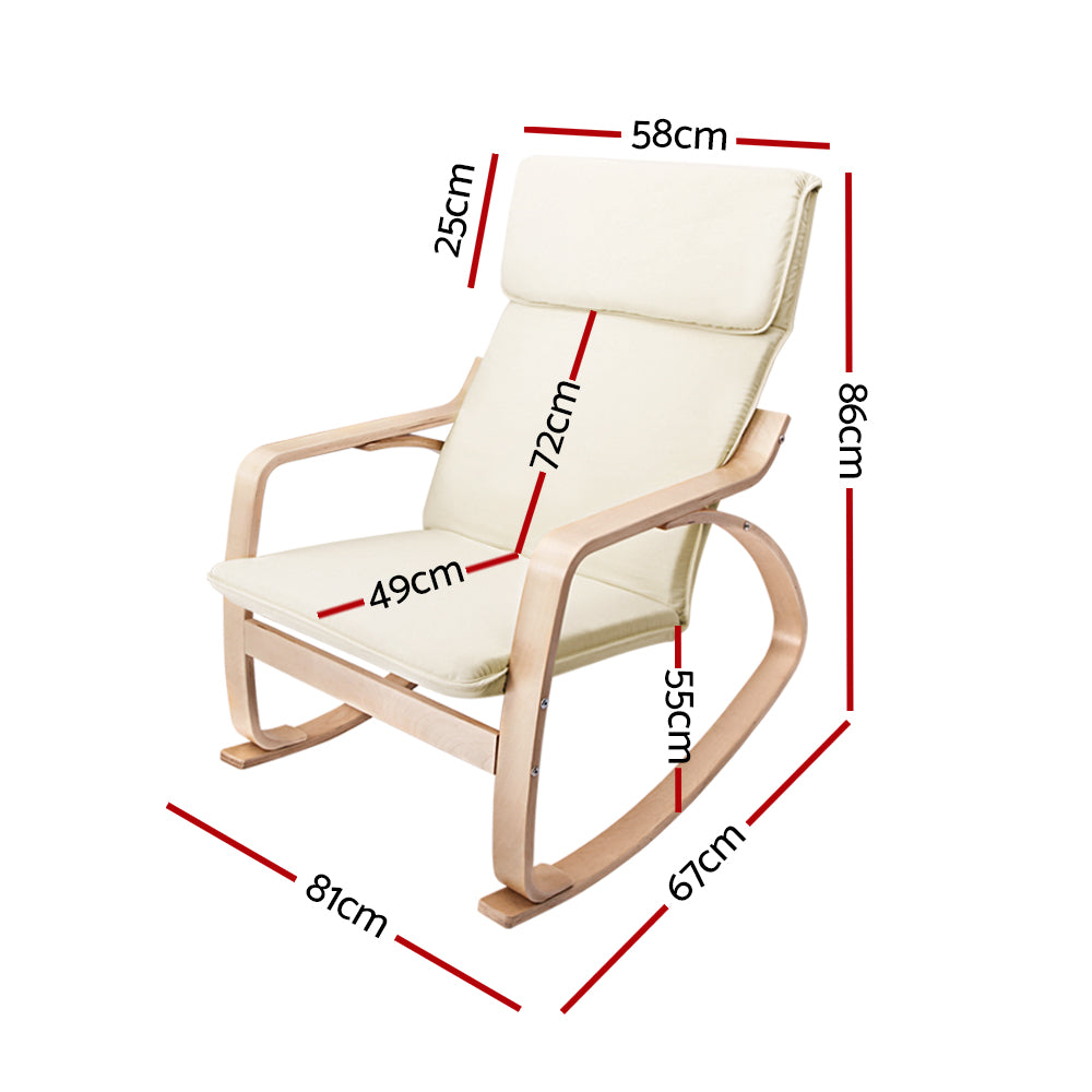 Arm Chairs & Recliners: Artiss Rocking Armchair Nursing Bentwood Aero