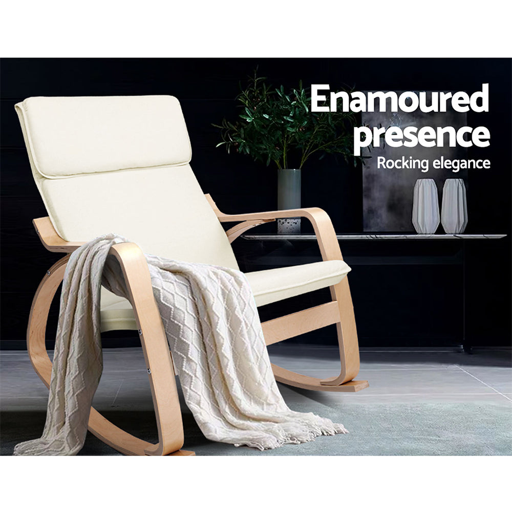 Arm Chairs & Recliners: Artiss Rocking Armchair Nursing Bentwood Aero