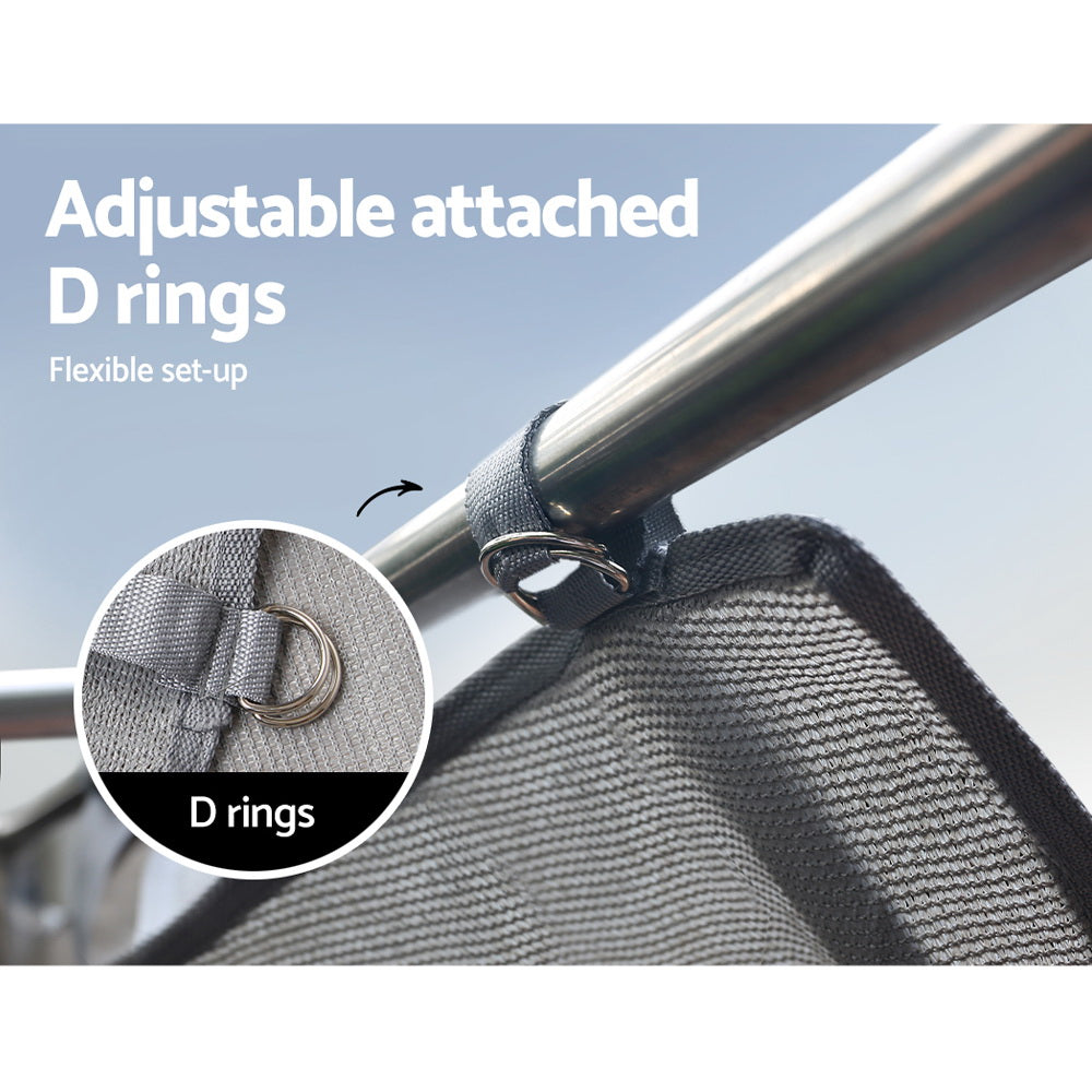 Caravan Accessories: Caravan Privacy Screen Roll Out Awning 3.7X1.95M End Wall Side Sun Shade Grey