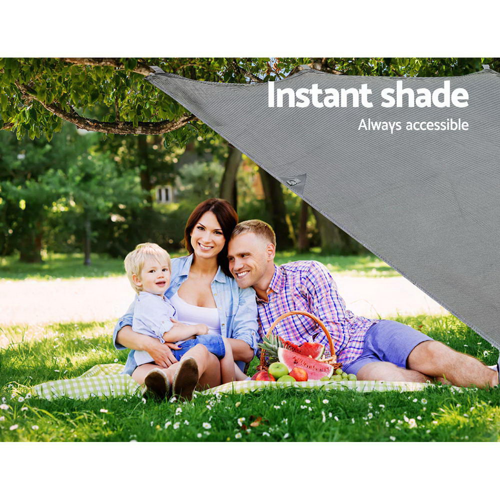 Caravan Accessories: Caravan Privacy Screen Roll Out Awning 4.6x1.95M End Wall Side Sun Shade Grey