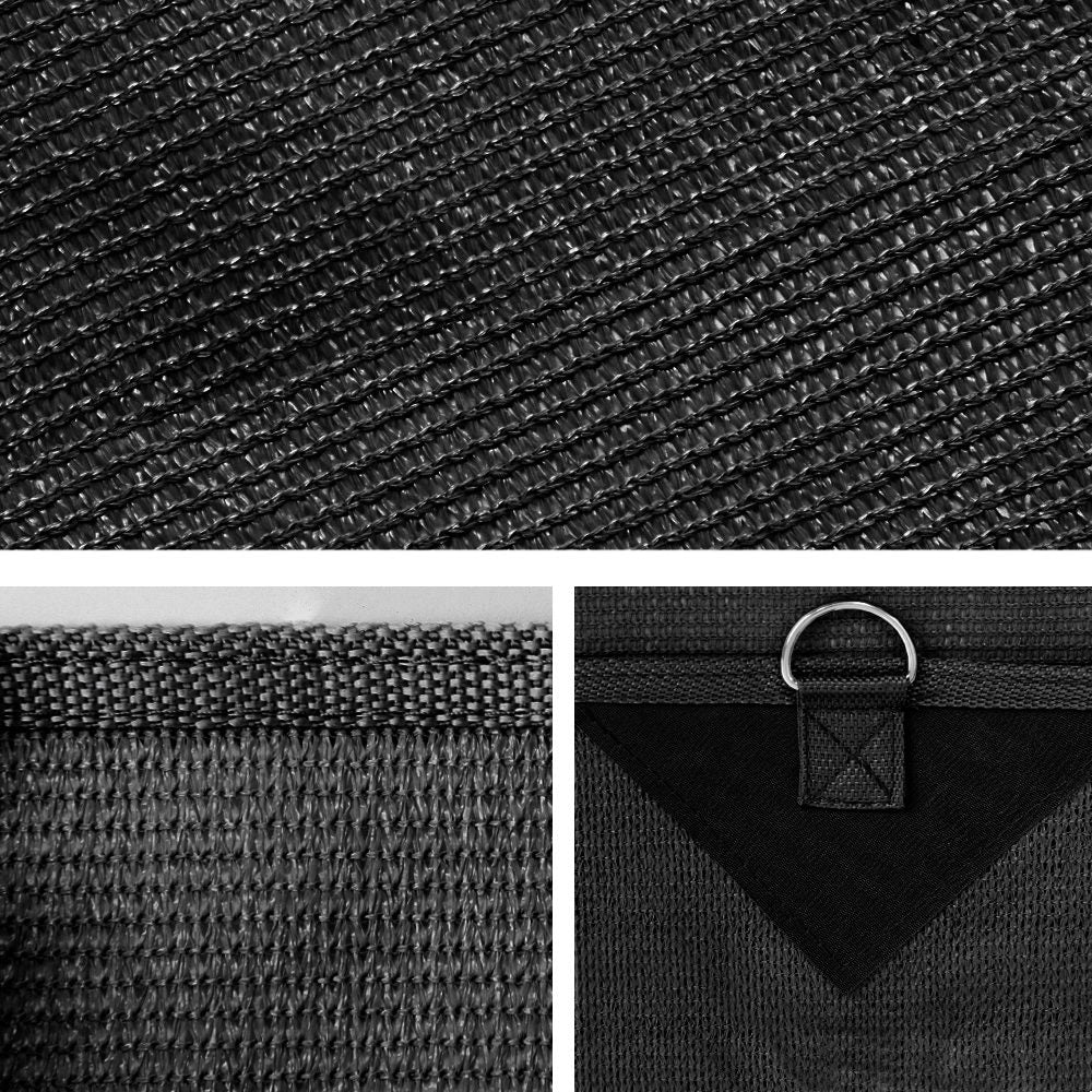 Awnings: Caravan Privacy Screen Roll Out Awning 1.95x2.2M Sun Shade End Wall Side Black