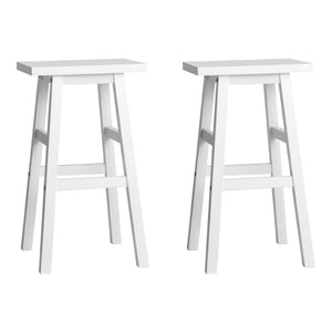 Artiss Bar Stools Kitchen Counter Stools Wooden Chairs White x2