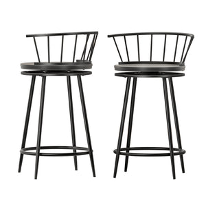 Artiss 2x Bar Stools Swivel Metal Chairs