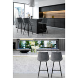 Artiss 2x Bar Stools Velvet Chairs Grey