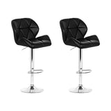 Artiss 2x Bar Stools Gas Lift Padded Leather Black