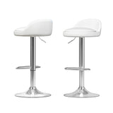 Artiss 2x Bar Stools PU Leather Gas Lift White