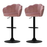 Artiss 2x Bar Stools Gas Lift Velvet Pink