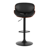 Artiss Bar Stools Kitchen Leather Barstools Swivel Gas Lift Chairs Black x2