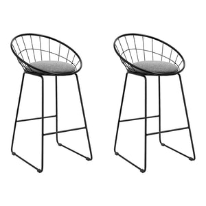 Artiss 2x Bar Stools Padded Seat Metal