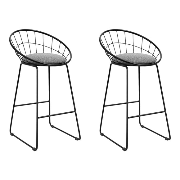 Artiss 2x Bar Stools Padded Seat Metal