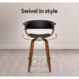 Artiss Bar Stools Swivel PU Seat Wooden