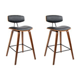 Artiss 2x Bar Stools Leather Padded w/Backrest