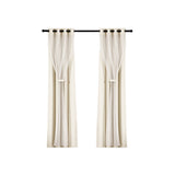 Artiss 2X 132x274cm Blockout Sheer Curtains Beige