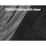 Artiss 2X 132x304cm Blockout Sheer Curtains Black