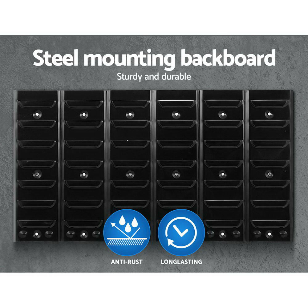 Wall Storage Racks: Giantz 24 Storage Bin Rack Wall Mounted