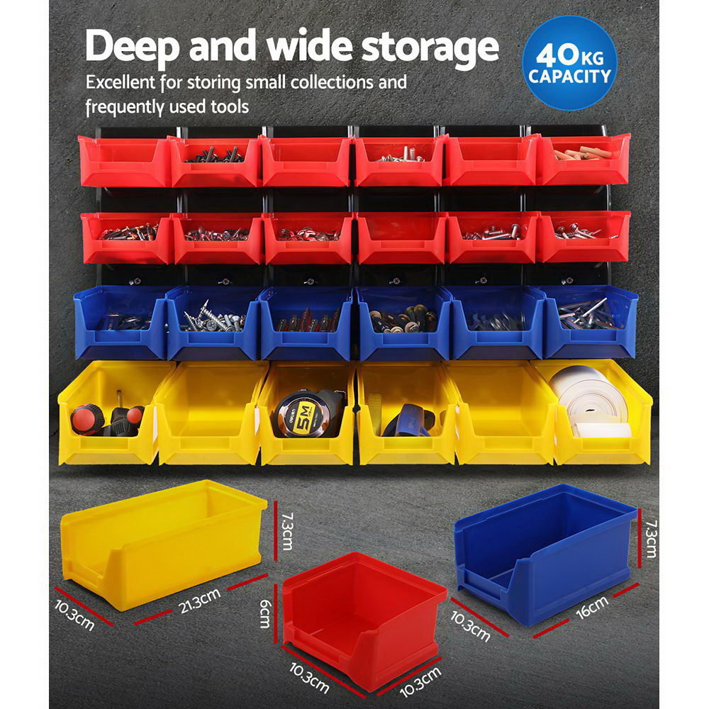 Wall Storage Racks: Giantz 24 Storage Bin Rack Wall Mounted