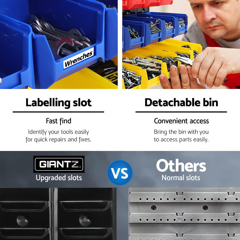 Wall Storage Racks: Giantz 24 Storage Bin Rack Wall Mounted