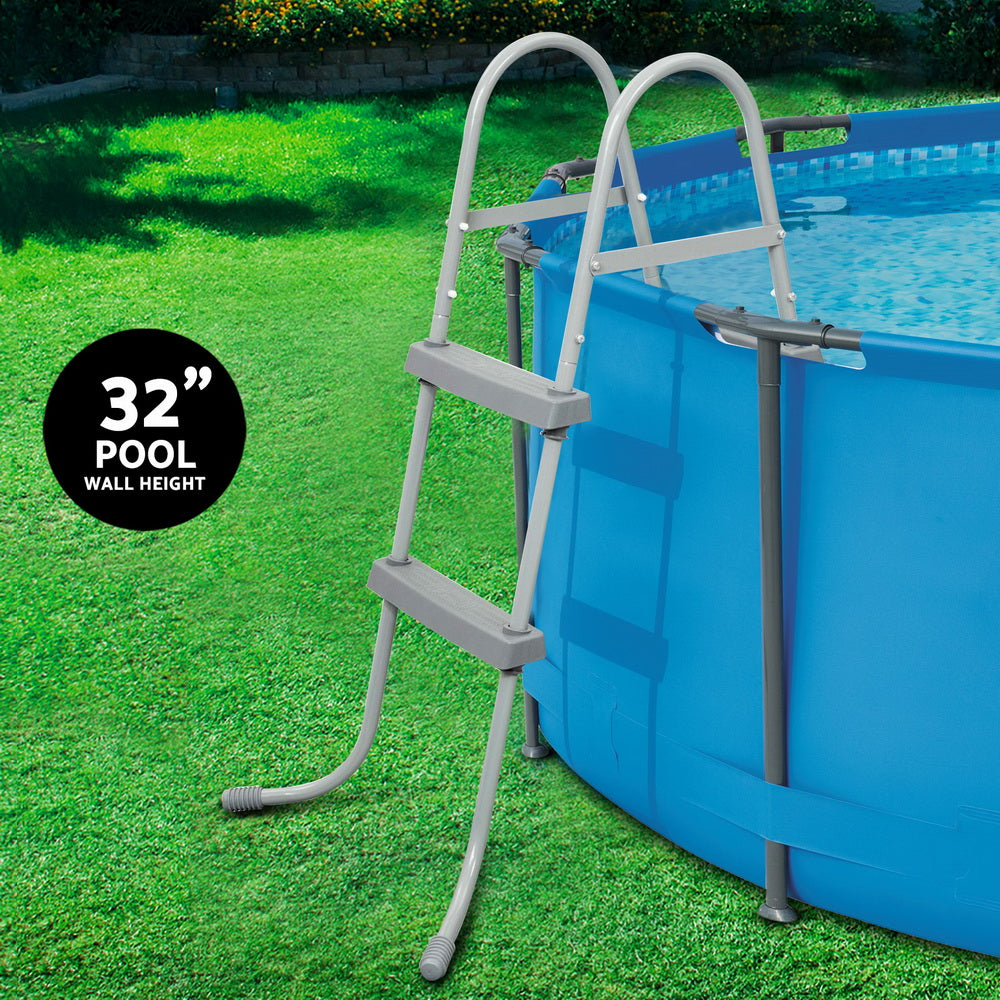 Swimming Pools: Bestway Pool Ladder 84cm 2 Step Above Ground Swimming Pools Removable Steps Stairs