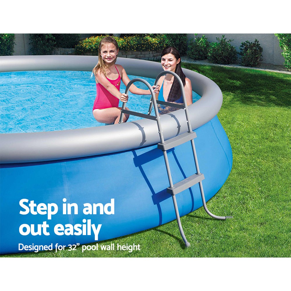Swimming Pools: Bestway Pool Ladder 84cm 2 Step Above Ground Swimming Pools Removable Steps Stairs