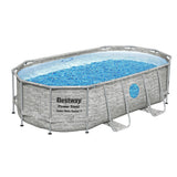 Swimming Pools: Bestway Swimming Pool 427x250x100cm Steel Frame Above Ground Pools Filter Pump Ladder 7250L