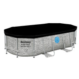 Swimming Pools: Bestway Swimming Pool 427x250x100cm Steel Frame Above Ground Pools Filter Pump Ladder 7250L