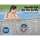 Swimming Pools: Bestway Swimming Pool 427x250x100cm Steel Frame Above Ground Pools Filter Pump Ladder 7250L