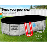 Swimming Pools: Bestway Swimming Pool 427x250x100cm Steel Frame Above Ground Pools Filter Pump Ladder 7250L