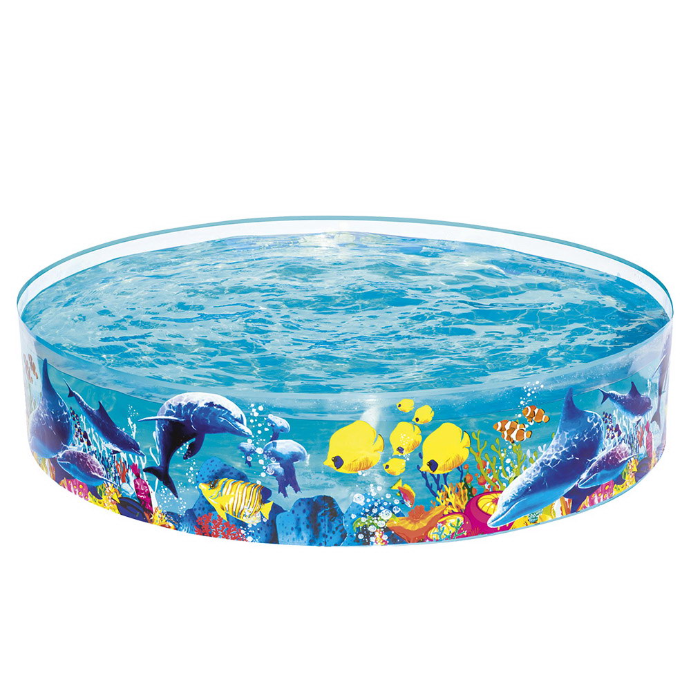 Swimming Pools: Bestway Kids Pool 183x38cm Round Above Ground Rigid Swimming Pools Undersea 946L