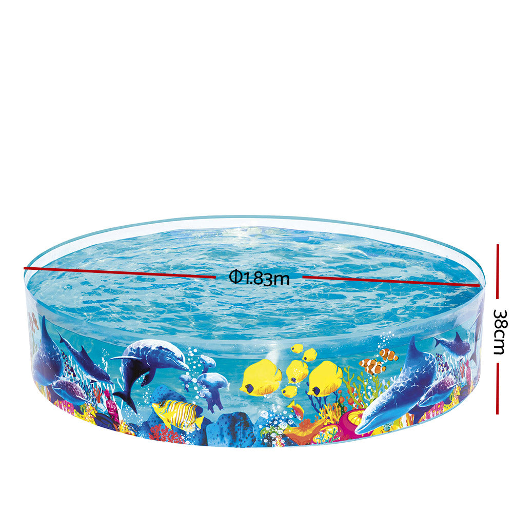 Swimming Pools: Bestway Kids Pool 183x38cm Round Above Ground Rigid Swimming Pools Undersea 946L