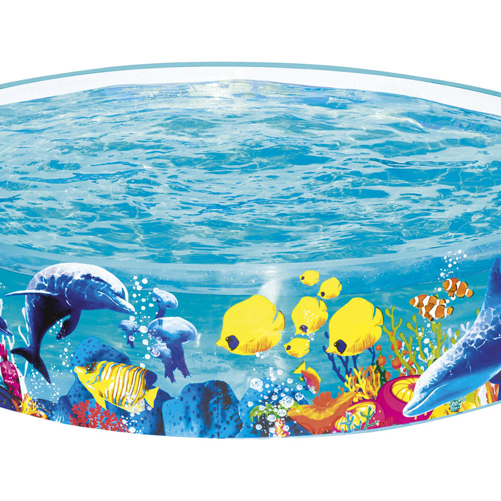 Swimming Pools: Bestway Kids Pool 183x38cm Round Above Ground Rigid Swimming Pools Undersea 946L